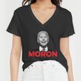 Joe Biden Is An Idiot And A Moron Antibiden 8676 Pro Usa Women V-Neck T-Shirt