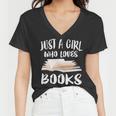 Just A Girl Who Loves Books Readers Women V-Neck T-Shirt