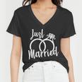 Just Married Ring Logo Women V-Neck T-Shirt