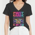 Kids 1St Grade Is My Jam Vintage 80S Boombox Teacher Student Women V-Neck T-Shirt