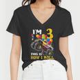 Kids 3 Year Old Shirt 3Rd Birthday Boy Monster Truck CarShirt Women V-Neck T-Shirt