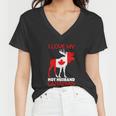 Lgbn I Love Husband Canadian Maple Leaf Animal Canada Day Women V-Neck T-Shirt