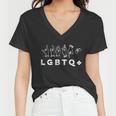 Lgbtq Be Kind Sign Language Hand Talking Gay Pride Month Gift Women V-Neck T-Shirt