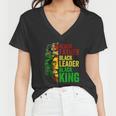 Mens Juneteenth Fathers Day Black Father King African American Women V-Neck T-Shirt