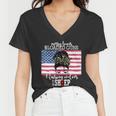 Messy Buns And Loaded Guns Raising Wolves Not Sheep Tshirt Women V-Neck T-Shirt