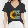 October Girls Sunflower Tshirt Women V-Neck T-Shirt