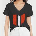 Ohio Cleveland Stripe Football V2 Women V-Neck T-Shirt