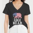 Patriotic Flag Matching Family 4Th Of July Gigi Bear Women V-Neck T-Shirt