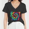 Peace Out 4Th Grade 2022 Tie Dye Happy Last Day Of School Funny Gift Women V-Neck T-Shirt