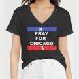 Pray For Chicago Encouragement Distressed Women V-Neck T-Shirt
