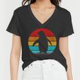 Retro Vintage Penguin V2 Women V-Neck T-Shirt