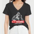 Rip Harambe Gorilla Cincinnati Zoo Women V-Neck T-Shirt