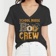 School Nurse Teacher Boo Crew Halloween School Nurse Teacher Women V-Neck T-Shirt
