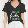 St Patricks Day One Lucky Dad Tshirt Women V-Neck T-Shirt