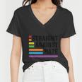 Straight Against Hate Pride Month Lbgt Women V-Neck T-Shirt