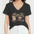 Sugar Skulls Day Of The Dead Women V-Neck T-Shirt