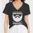 Touch My Beard And Tell Me Im Pretty Tshirt Women V-Neck T-Shirt