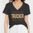 Trucker Trucker Job Title Vintage Women V-Neck T-Shirt