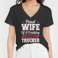 Trucker Trucking Truck Driver Trucker Wife Women V-Neck T-Shirt