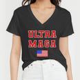 Ultra Maga Varsity Usa United States Flag Logo Tshirt Women V-Neck T-Shirt