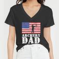 Usa American Distressed Flag Archery Dad Men Gift For Him Gift Women V-Neck T-Shirt