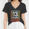 Vintage 13Th Birthday Shirt Gift 13 Years Old Being Awesome Women V-Neck T-Shirt