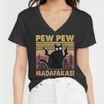 Vintage Black Cat Pew Pew Madafakas Funny Crazy Cat Lovers V2 Women V-Neck T-Shirt