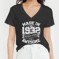Vintage Crown Made In 1932 90 Years Of Being Awesome 90Th Birthday Women V-Neck T-Shirt