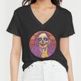 Vintage Day Of The Dead Dia De Los Muertos Cartoon Girl Tshirt Women V-Neck T-Shirt