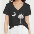 Vintage South Carolina Flag Palmetto Moon Women V-Neck T-Shirt