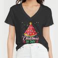 Watermelon Christmas Tree Christmas In July Summer Vacation Women V-Neck T-Shirt