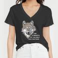 Wolf Face - The Strength Of The Wolf Is In The Pack Women V-Neck T-Shirt