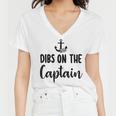 Funny Captain Wife Dibs On The Captain Quote Anchor Sailing Women V-Neck T-Shirt