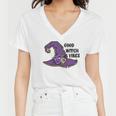 Halloween Witch Vibes Good Witch Vibes Custom Women V-Neck T-Shirt