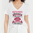 I Am A September Woman Girl Birthday Queen Born In September Women V-Neck T-Shirt
