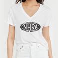 Nhra Championship Drag Racing Black Oval Logo Women V-Neck T-Shirt