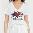 Patriotic 4Th Of July American Flag Heart Faith Love Freedom V4 Women V-Neck T-Shirt