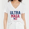 Ultra Maga Shirt Funny Anti Biden American Flag Pro Trump Trendy Tshirt Women V-Neck T-Shirt
