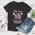 10Th Birthday Funny Gift Girls This Girl Is Now 10 Double Digits Gift Women V-Neck T-Shirt