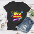 2 Year Old Two Infinity And Beyond 2Nd Birthday Boys Girls Women V-Neck T-Shirt