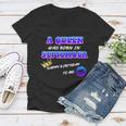 A Queen Was Born In September Happy Birthday To Me Graphic Design Printed Casual Daily Basic Women V-Neck T-Shirt