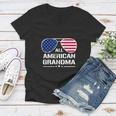 All American Grandma American Flag Patriotic V2 Women V-Neck T-Shirt