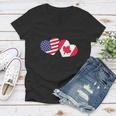 American Canadian Heart Canada Funny Women V-Neck T-Shirt