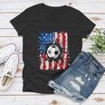 American Flag Soccer Ball 4Th Of July Cool Sport Patriotic Women V-Neck T-Shirt