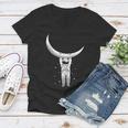 Astronaut Hanging From The Moon Tshirt Women V-Neck T-Shirt