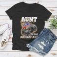 Aunt Of The Birthday Boy Monster Truck Birthday Gift Women V-Neck T-Shirt