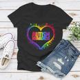 Autism Awareness - Full Of Love Women V-Neck T-Shirt