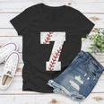 Baseball Softball Lover Seven Years Funy 7Th Birthday Boy Women V-Neck T-Shirt