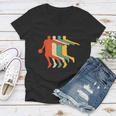 Basketball Player Vintage Silhouette Basketball Player Basketball Lover Women V-Neck T-Shirt