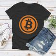 Bitcoin Logo Emblem Cryptocurrency Blockchains Bitcoin Women V-Neck T-Shirt